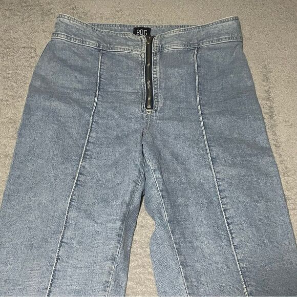bdg zip front cropped kick flare jeans high waist size 30 VGUC - Picture 3 of 8